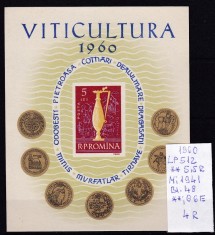 1960 Viticultura LP512, Bl. 48 MNH foto