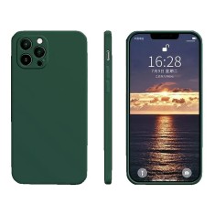 Husa pentru Apple iPhone 14 Flippy, Liquid Silicone, cu Microfibra pe interior, Protectie Antisoc, Dark Green, Verde inchis foto