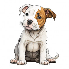 Sticker decorativ American Pit Bull Terrier, Alb, 69 cm, 5548ST