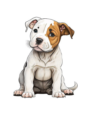 Sticker decorativ American Pit Bull Terrier, Alb, 69 cm, 5548ST foto