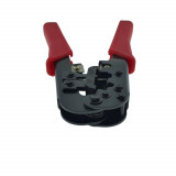 Cleste sertizat, mufat universal, HT-568, pentru mufe RJ45, RJ12, RJ11, rosu cu negru