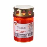 Candela cu capac anti-ploaie, durata ardere 10 ore, pachet 28 bucati, culoare rosie