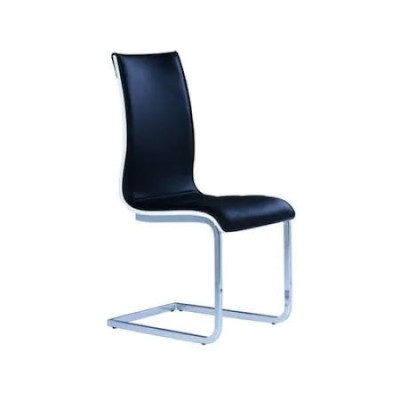 SCAUN DESIGN 1 CLASIC-MODERN, NEGRU, LIDER FURNITURE, PICIOARE CROMATE foto