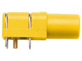 Soclu Banană 4mm Galben Aurit PCB