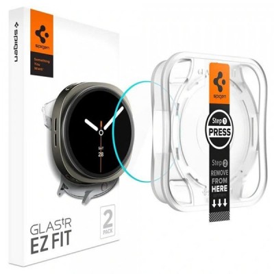 Folie Protectie Spigen GlastR EZ FIT pentru Samsung Galaxy Watch8 40mm, Set 2 bucati, Sticla Securizata foto