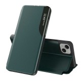 Husa iPhone 15 Plus Eco Leather View flip tip carte, verde
