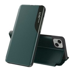 Husa iPhone 15 Plus Eco Leather View flip tip carte, verde foto