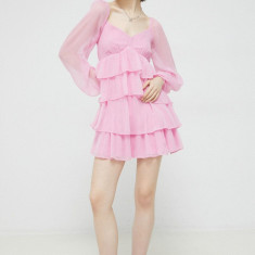 Abercrombie & Fitch rochie culoarea roz, mini, evazati