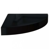 Cumpara ieftin Raft coltar de perete, negru extralucios, 25 x 25 x 3,8 cm, MDF