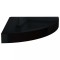 Raft coltar de perete, negru extralucios, 25 x 25 x 3,8 cm, MDF