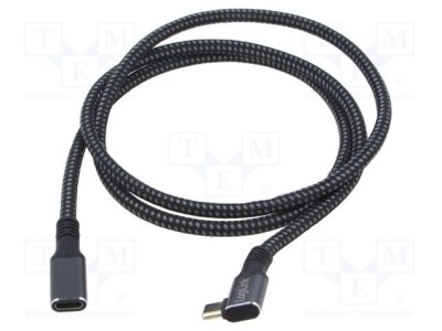 Cablu USB C LOGILINK 3.2 Gen 2 unghi 1m aurit negru foto