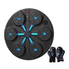 Masina de box inteligenta cu manusi Smartix, Bluetooth, Muzica, Iluminare, Montare pe perete, Negru
