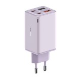 Incarcator pentru Priza 2x USB, 2x Type-C, 65W + Cablu Type-C la Type-C - Baseus (P10162701533-00) - Purple