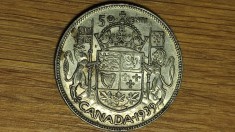 Canada - moneda de colectie argint 800 - 50 cents 1939 - George VI - greu de gasit !