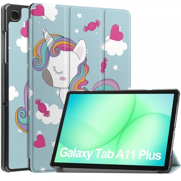 Husa pentru Samsung Galaxy Tab A11+ / Tab A9+, Techsuit, FoldPro Unicorn, Multicolor