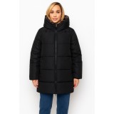 Geaca dama neagra cu gluga si interior animal print