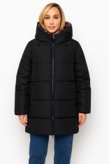 Geaca dama neagra cu gluga si interior animal print