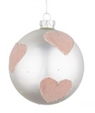 Set 8 globuri sticla Cuore 10 cm