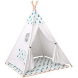 Cort joaca copii stil indian Teepee Tent Tree BathVision, 120x120x165 Alb