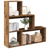 vidaXL Bibliotecă/separator 3 niveluri lemn vechi 123x29x123 cm lemn