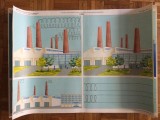 plansa pentru scoala gradinita copii elevi fumul furnal fabrica uzina afis romania editura didactica si pedagogica