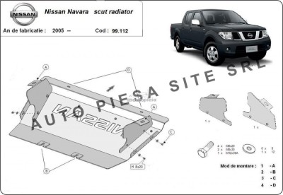 Scut metalic radiator Nissan Navara fabricat incepand cu 2005 APS-99,112 foto