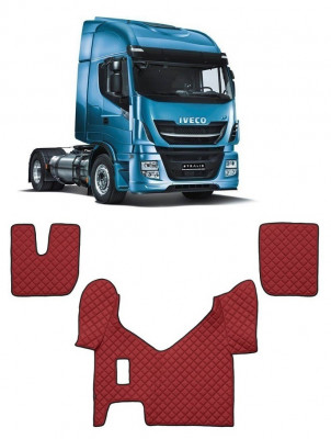 Set covorase piele ecologica truck IVECO STRALIS (2013-2022) ROSU foto