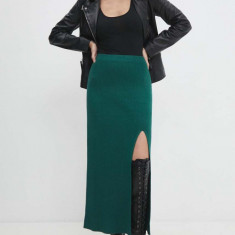 Answear Lab fusta culoarea verde, maxi, evazati