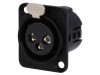 Conector XLR Mama 3 Pini Argintat DELTRON Montare Panou Aliaj Zinc