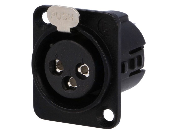 Conector XLR mamă 3 pini argintat
