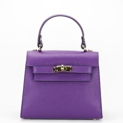 Geanta violet din piele naturala 8949 121 foto