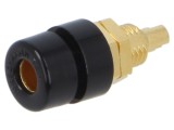 Conector banană 4mm HIRSCHMANN T&amp;M 32A 30VAC 60VDC negru aurit