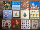 (6) Lot 12 șervețele vintage de colecție &ndash; Modele de Craciun - modele deosebite