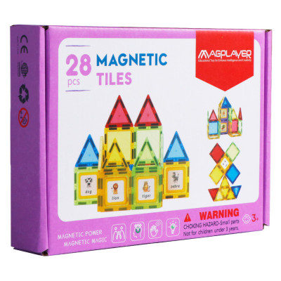 Set de constructie magnetic 3D - 28 piese foto