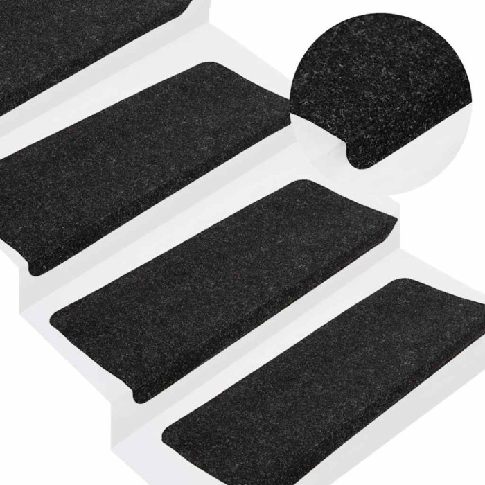 vidaXL Covorașe scară autoadezive 30 buc Antracit 65x24,5x3,5 cm