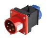 Stecher adaptor de la trifazic 5 poli 16A 11kw la monofazic 16A IP44, As Schwabe