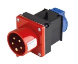 Stecher adaptor de la trifazic 5 poli 16A 11kw la monofazic 16A IP44, As Schwabe