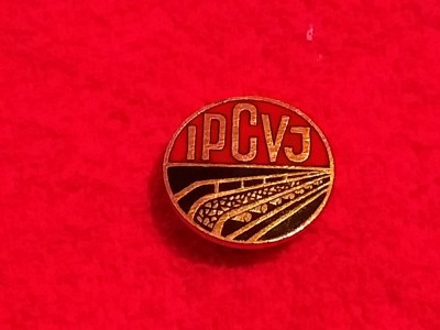 Insigna minerit - I.P.C.Valea Jiului (culoare aurie) foto