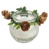 Lum&acirc;nare Crăciun, Alb, Parafină, Pahar Sticlă, Diametru 5 cm, &Icirc;nălțime 5.5 cm, Timp Ardere 13 Ore, Oem