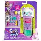 Mini papusa fashion cu haine de schimb si pantofi Polly Pocket, HKW05