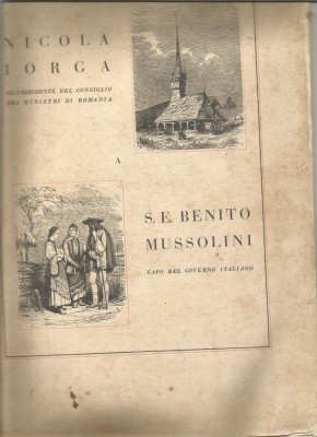 H(00) NICOLAE IORGA- S.E.-Benito Mussolini capo del governo italiano foto