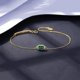 Cumpara ieftin Bratara Din Argint --Smarald Verde- Placata Cu Aur ARG72F, Argintboutique