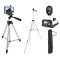 Trepied foto universal 102 cm ,filet 1 4 cu suport de telefon si telecomanda bluetooth - Gri