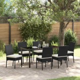 Cumpara ieftin Set de masă pentru grădină 7 pcs Negru Rattan poli