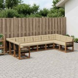 Cumpara ieftin Set de canapele de exterior 10 buc. 10-Locuri Natural si Bej