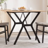 VidaXL Masă de bucătărie, cadru Y, 80x80x75 cm lemn masiv pin și Oţel