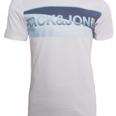 Tricou barbati Jack & Jones Originals, cu imprimeu pe piept, alb, L