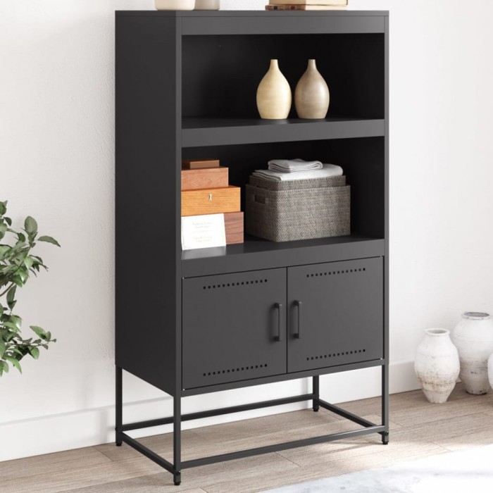 vidaXL Dulap &icirc;nalt, negru, 68,5x38,5x123,5 cm, oțel 846500