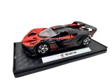 Macheta Bugatti Bolide rosu negru 1:32 metal cu lumini si sunete deschidere completa