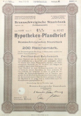 200 Reichsmark titlu de stat Germania 1936 foto